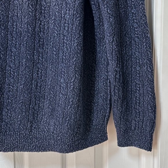 Tommy Bahama Cable Knit Pullover Cotton Sweater Blue Size Large - Picture 3 of 8